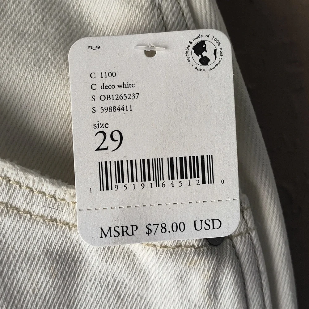 NWT We the Free by Free People Bailey Denim Skirt Size 29 Deco White